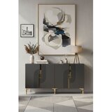 Hanah home komoda Meyra 180, 180 cm, antracit / zlatna | Eponuda.com