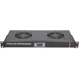 ventilacioni panel-polica, dva ventilatora i termostat, 1U