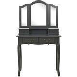 vidaXL Mizica za ličenje s stolčkom siva 80x69x141 cm les pavlovnije | Shoptok.si