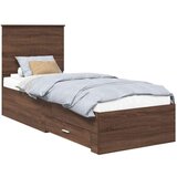  Okvir za krevet Smeđi hrast i srebrna 75 x 190 cm | shoptok.hr
