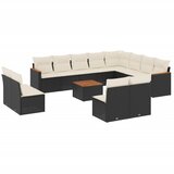  13-dijelni set vrtnih sofa s jastucima poliratan crni | shoptok.hr