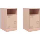  Noćni ormarići 2 kom ružičasti 34,5 x 39 x 62 cm čelični | shoptok.hr