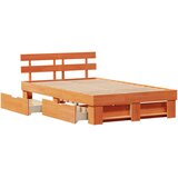  Krevetna konstrukcija s uzglavljem Vosak smeđa 120 x 200 cm | shoptok.hr