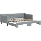  Dnevni krevet na razvlačenje svjetlosivi 90 x 190 cm od tkanine | shoptok.hr