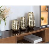 GINER Y COLOMER Komplet treh okrasnih vaz iz pozlačene kovine, (22147695) | Shoptok.si