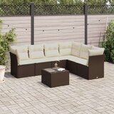 vidaXL 7-dijelni set vrtnih sofa od poliratana s jastucima smeđi | shoptok.hr