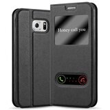 Cadorabo Ohišje, združljivo z Samsung Galaxy S6 v črni komet - Zaščitni ovitek z magnetnim zapiranjem, stoječo funkcijo in 2 okencema za gledanje, (20561311) | Shoptok.si