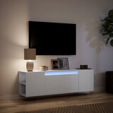  Zidni TV ormarić s LED svjetlima bijeli 135x31x39,5 cm | shoptok.hr