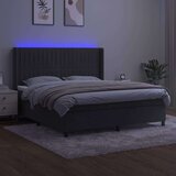  Box spring s madracem LED tamnosivi 160x200 cm baršun | shoptok.hr