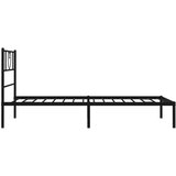  Metalni okvir za krevet s uzglavljem crni 107x203 cm | shoptok.hr