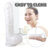 Sex HD Martin - realističan dildo s vakuumom, testisi (bijeli) | shoptok.hr