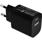 Carrier 20W Hitra obremenitev 1 USB Type-C PD 1 USB-A Black, (21262293)