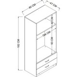 Hanah home Ormar Yaman Luna 1600-043, 80x182x47 cm, Siva | Eponuda.ba