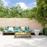 The Living Store Vrtna garnitura 4-delna z blazinami impregnirana trdna borovina - Vrtna Sedežna Garnitura, (21478615) | Shoptok.si