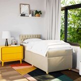  Okvir kreveta s oprugama i madrac krem 80x200 cm od tkanine | shoptok.hr