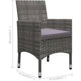  3-dijelni vrtni blagovaonski set sivi | shoptok.hr