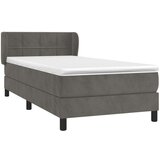 Box spring krevet s madracem tamnosivi 90x190 cm baršunasti | shoptok.hr