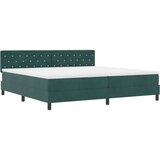 vidaXL Box Spring postelja z vzmetnico temno zelena 200x200 cm žamet, (22052842) | Shoptok.si