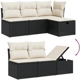 Maison Chic Seti vrtnega pohištva - Vrtna garnitura - Vrtni pohištvo set 5-delna z blazinami črn poli ratan, (21795845) | Shoptok.si