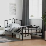  Metalni okvir kreveta s uzglavljem i podnožjem crni 107x203 cm | shoptok.hr