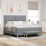  Krevet s opruga kutije Svjetlosiva 200 x 180 cm tkanina | shoptok.hr