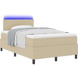  Box Spring Postelja z Vzmetnico & LED Lučko Bež 120x200 cm Žametna Tkanina, (22081222) | Shoptok.si