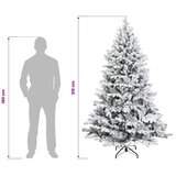  Umjetno božićno drvce s nogom 210 cm PVC i metal - Zelena i bijela 210 cm bez LED svjetala | shoptok.hr
