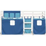  Krevet na kat sa zavjesama plavi 80x200 cm od masivne borovine | shoptok.hr