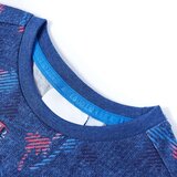 vidaXL Otroška majica s kratkimi rokavi temno modra melange 140 | Shoptok.si
