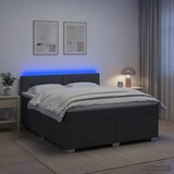  s box springom, madracem i LED-om Tamnosiva 140 x 190 cm | shoptok.hr