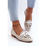 Boto White Women's Cutout Ballerina Flats with Bow Nestavia | ePonuda.com