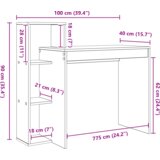 vidaXL Stol za računalo Umjetni hrast Konstruirano drvo Standardna | shoptok.hr