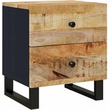  Noćni ormarići 2 kom 40 x 33 x 46 cm od masivnog drva manga Crna | Shoptok.si