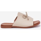 EVENTO Women's sandals on a flat heel with decorative tying beige Norela | ePonuda.com