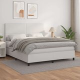  Box spring postelja z vzmetnico bel 160x200 cm umetno usnje, (20900428) Cene