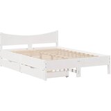 Maison Chic Posteljni okvir - Dvoposteljna postelja - Zakonska postelja s predali bel 140x200 cm trdna borovina, (21694799) | Shoptok.si