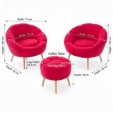 Atelier Del Sofa Set stolica i taburea, 3 dijela, roza Slike