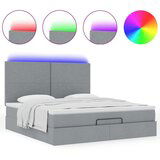 vidaXL Otomanski krevet s madracem&LED svijetlosivi 180x200cm tkanine | shoptok.hr