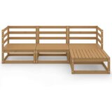  Sedežna garnitura 4-delna medeno rjava trdna borovina | Shoptok.si
