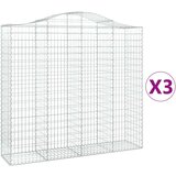  Lučne gabionske košare 3 kom 200x50x180/200cm pocinčano željezo | shoptok.hr