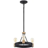 QN-SILAS-3P-DZ - Luster na šipci SILAS 3xE27/60W/230V crna/zlatna
