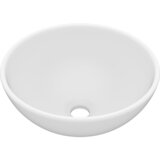 Maison Chic Razkošen Umivalnik - Kopalna umivalnik - Lavabo okrogel mat bel 32,5x14 cm keramičen, (21685015) | Shoptok.si