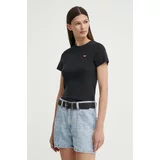 Levi's Bombažna kratka majica ženska, črna barva, 000KK