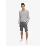 Tom Tailor Grey Men's Chino Shorts with Denim Belt - Men's