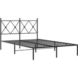  Metalni okvir za krevet s uzglavljem crni 120x200 cm | shoptok.hr