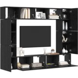 vidaXL Set TV komoda s policom s pohranom s vratima 8 pcs Crni hrast 80 x 30 x 30.5 cm | shoptok.hr