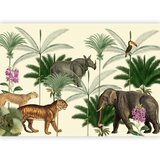  Foto tapeta - Jungle Land With Animals in the Style of Old Engravings 250x175 Vodootporna | shoptok.hr