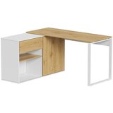 MID.YOU KOTNA PISALNA MIZA kovina, leseni material bela, barve hrasta | Shoptok.si