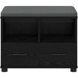  Klupa za hodnik s jastukom s policom Crni Hrast 60 x 38 x 46 cm | shoptok.hr