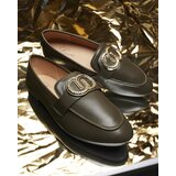 Resti Dark green women's moccasins with gold embellishment Uletta - Footwear | ePonuda.com
